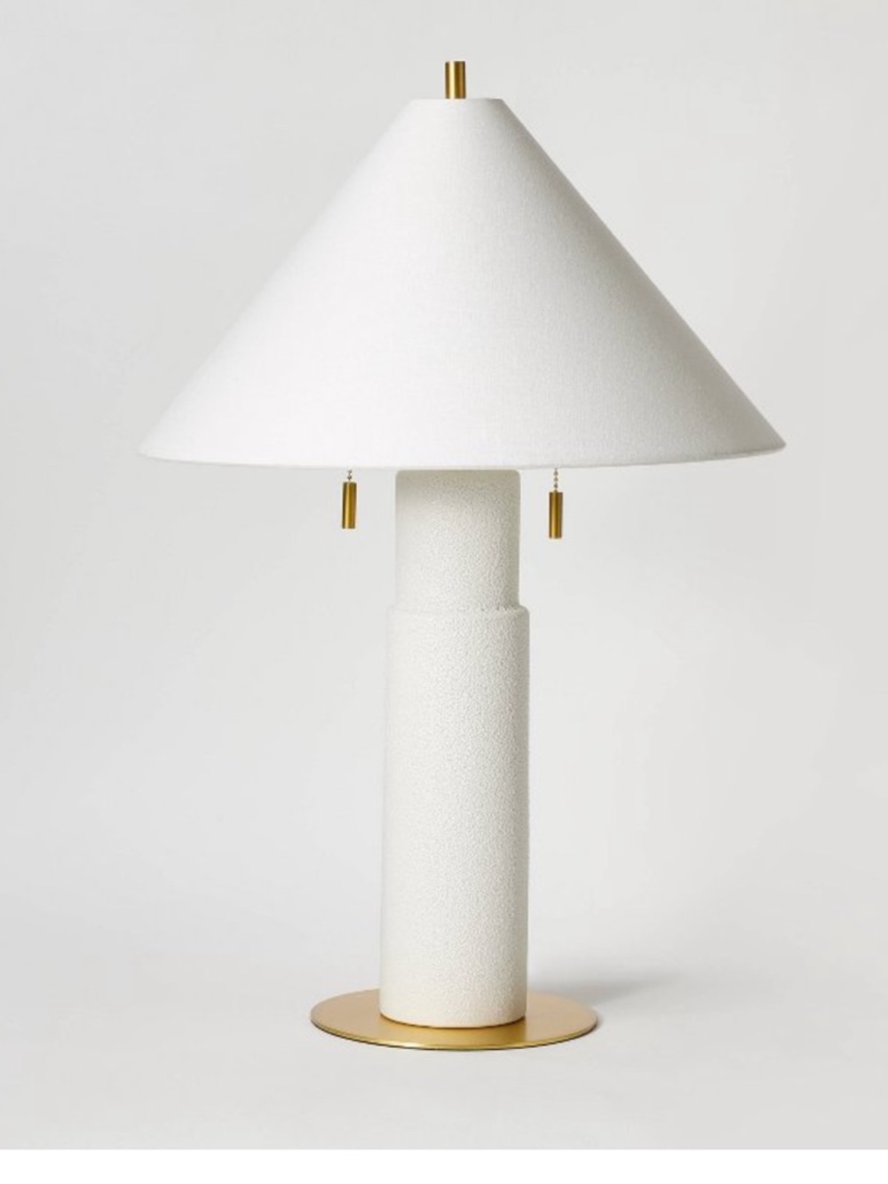STUDIO MCGEE NWT 26"x17.5" Ceramic Table Lamp with Tapered Shade White